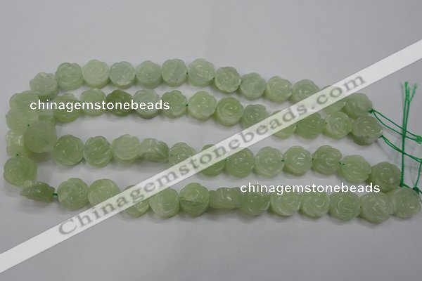 CFG886 15.5 inches 14mm carved flower New jade gemstone beads