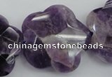 CFG914 15.5 inches 32*33mm faceted & carved flower dogtooth amethyst beads