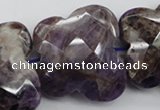 CFG917 30*33mm faceted & carved butterfly dogtooth amethyst beads