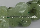 CFG926 30*33mm faceted & carved butterfly green rutilated quartz beads