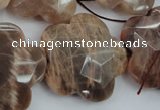 CFG931 15.5 inches 32*33mm faceted & carved flower moonstone beads