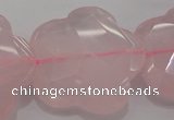 CFG967 15.5 inches 32*33mm faceted & carved flower rose quartz beads