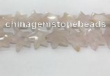 CFG983 15.5 inches 33*33mm carved star rose quartz beads