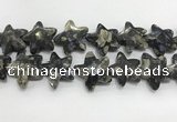 CFG985 15.5 inches 33*33mm carved star grey opal gemstone beads