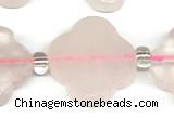 CFG990 15 inches 16mm - 17mm carved flower rose quartz beads