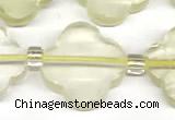 CFG991 15 inches 16mm - 17mm carved flower lemon quartz beads