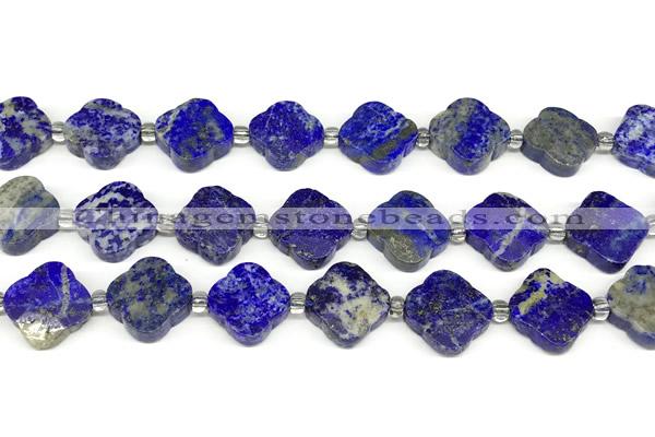 CFG998 15 inches 16mm - 17mm carved flower lapis lazuli beads