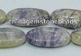 CFJ05 15.5 inches 15*30mm oval natural purple flower stone beads