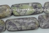 CFJ11 15.5 inches 15*30mm rectangle natural purple flower stone beads