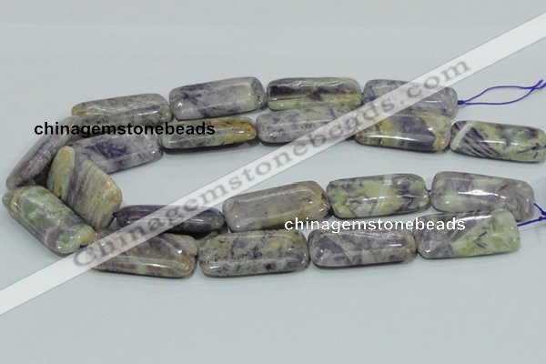 CFJ11 15.5 inches 15*30mm rectangle natural purple flower stone beads