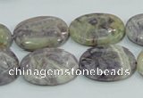 CFJ12 15.5 inches 13*18mm oval natural purple flower stone beads