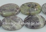 CFJ14 15.5 inches 18*25mm oval natural purple flower stone beads