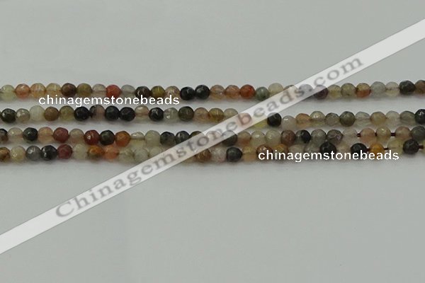 CFJ210 15.5 inches 4mm faceted round fancy jasper beads wholesale