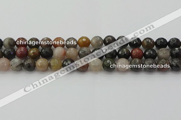 CFJ213 15.5 inches 10mm faceted round fancy jasper beads wholesale