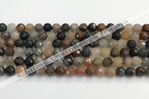 CFJ218 15.5 inches 8mm faceted round fancy jasper beads