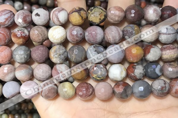 CFJ253 15.5 inches 10mm faceted round fantasy jasper beads wholesale