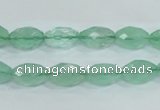 CFL102 15.5 inches 8*12mm faceted rice natural green fluorite beads