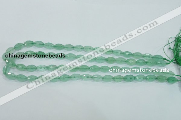CFL102 15.5 inches 8*12mm faceted rice natural green fluorite beads