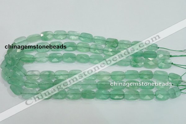 CFL104 15.5 inches 12*16mm faceted rectangle natural green fluorite beads