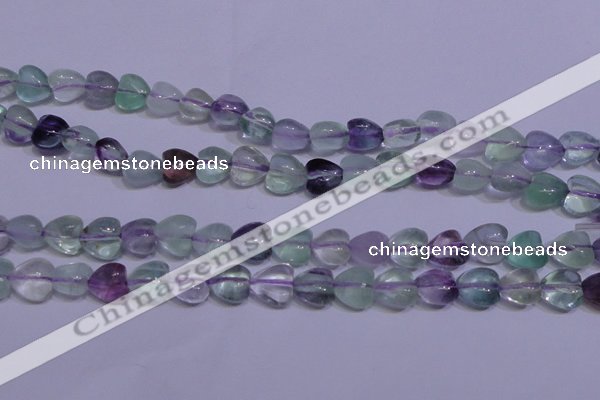 CFL1051 15 inches 8*8mm heart natural fluorite gemstone beads