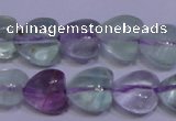 CFL1052 15 inches 10*10mm heart natural fluorite gemstone beads