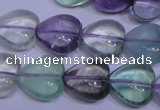 CFL1053 15 inches 12*12mm heart natural fluorite gemstone beads