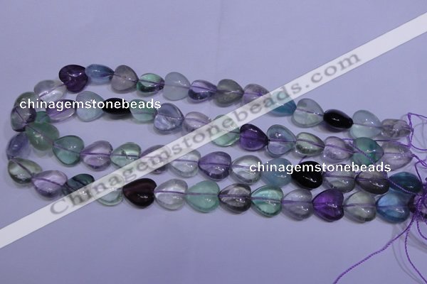 CFL1053 15 inches 12*12mm heart natural fluorite gemstone beads