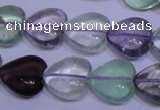 CFL1054 15 inches 14*14mm heart natural fluorite gemstone beads