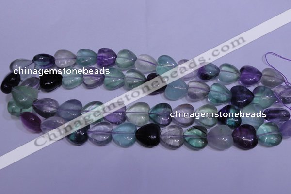 CFL1055 15 inches 16*16mm heart natural fluorite gemstone beads