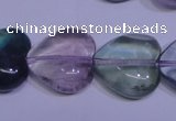 CFL1057 15 inches 20*20mm heart natural fluorite gemstone beads