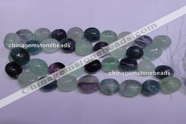 CFL1075 15 inches 18*22mm nuggets natural fluorite gemstone beads