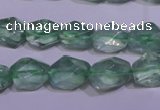 CFL1082 15 inches 9*12mm faceted nuggets green fluorite beads