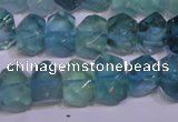 CFL1088 15 inches 9*14mm faceted nuggets blue fluorite beads