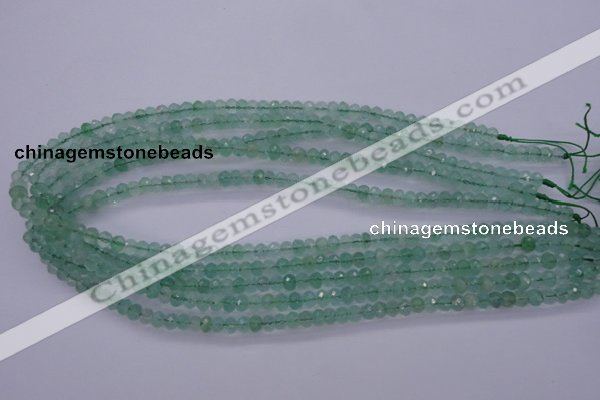CFL110 15.5 inches 4*6mm faceted rondelle green fluorite beads