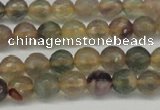 CFL1111 15.5 inches 6mm faceted round yellow fluorite gemstone beads