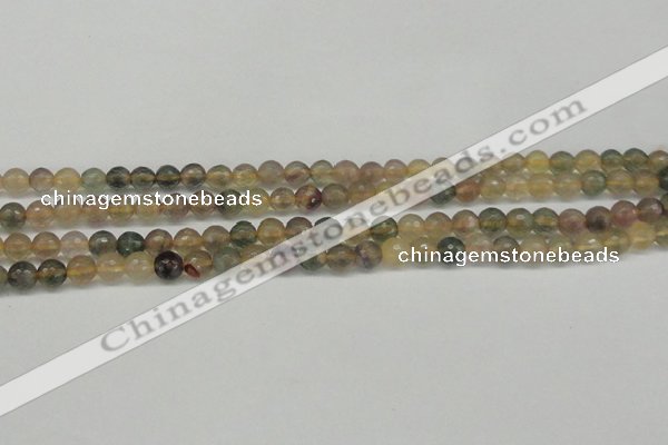 CFL1111 15.5 inches 6mm faceted round yellow fluorite gemstone beads