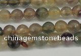 CFL1112 15.5 inches 8mm faceted round yellow fluorite gemstone beads