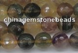 CFL1115 15.5 inches 14mm faceted round yellow fluorite gemstone beads