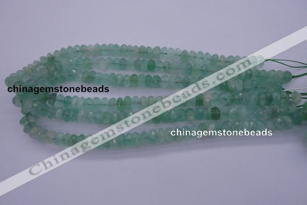 CFL112 15.5 inches 5*10mm faceted rondelle green fluorite beads