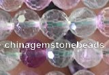 CFL1140 15.5 inches 6mm faceted round fluorite gemstone beads