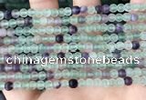 CFL1145 15.5 inches 4mm round matte fluorite beads wholesale