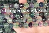 CLF1157 15.5 inches 10mm faceetd round fluorite gemstone beads