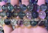 CLF1159 15.5 inches 14mm faceetd round fluorite gemstone beads