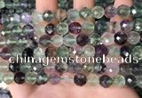 CLF1162 15.5 inches 8mm faceetd round fluorite gemstone beads