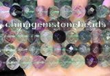 CLF1164 15.5 inches 12mm faceetd round fluorite gemstone beads