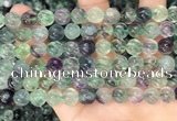 CLF1167 15.5 inches 8mm carved round fluorite gemstone beads