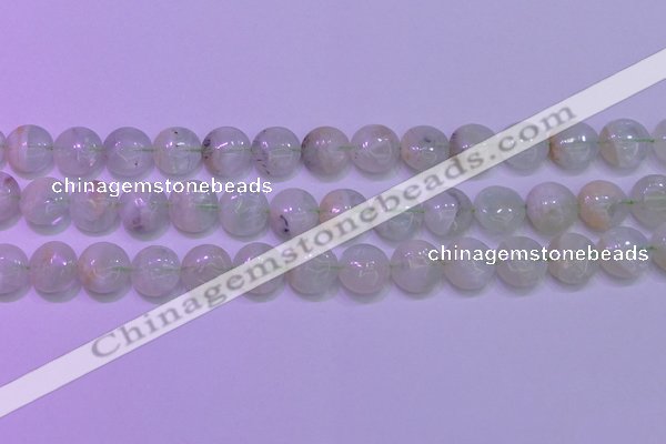 CFL1209 15.5 inches 12mm flat round green fluorite gemstone beads