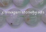 CFL1211 15.5 inches 16mm flat round green fluorite gemstone beads