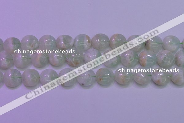 CFL1211 15.5 inches 16mm flat round green fluorite gemstone beads