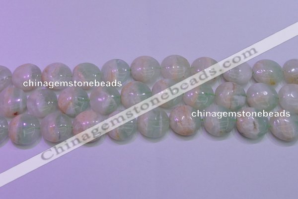 CFL1212 15.5 inches 18mm flat round green fluorite gemstone beads